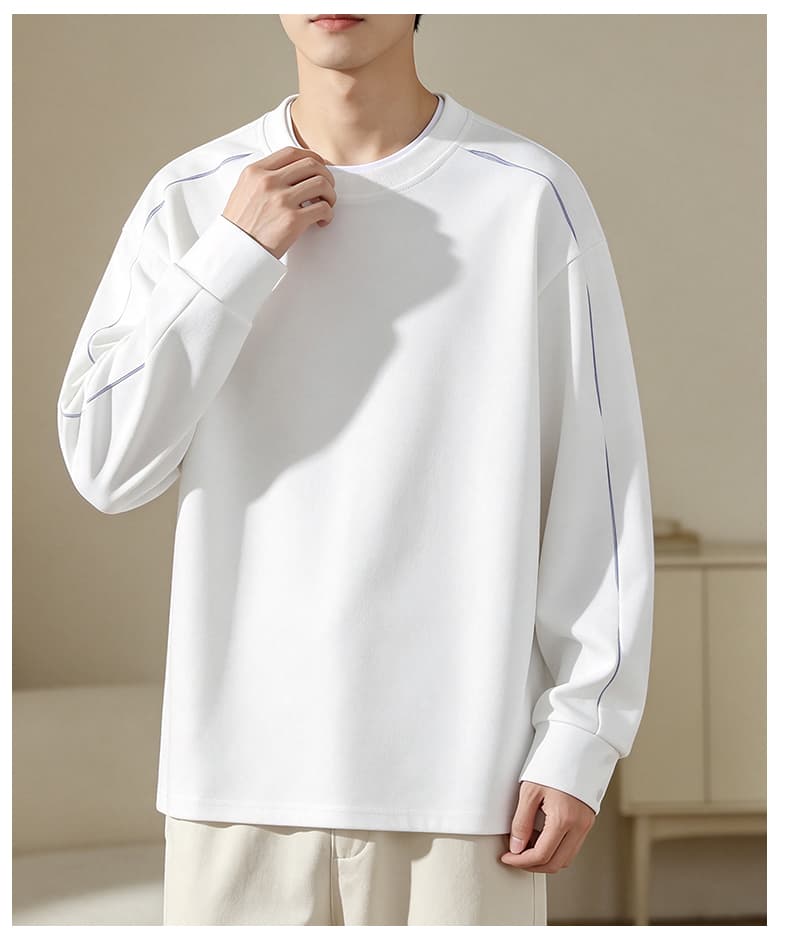 가을 겨울철 새로운 남성 후드티 후아 면 루즈핏 라운드 넥 단색 패션 트렌드 다용도 디자인 센스 소년 후드티 상세 이미지 16
