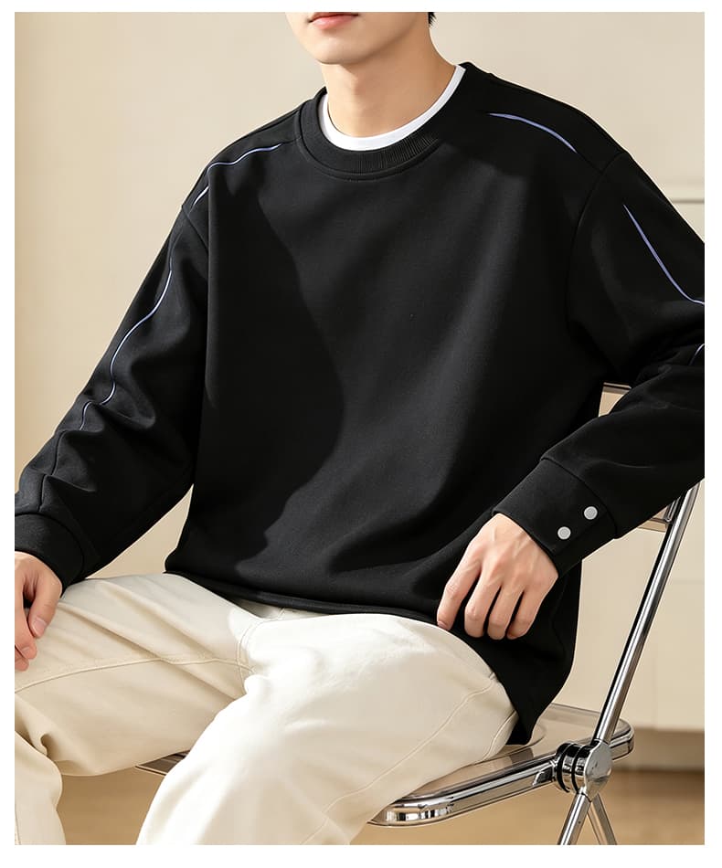 가을 겨울철 새로운 남성 후드티 후아 면 루즈핏 라운드 넥 단색 패션 트렌드 다용도 디자인 센스 소년 후드티 상세 이미지 21