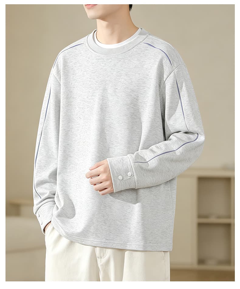 가을 겨울철 새로운 남성 후드티 후아 면 루즈핏 라운드 넥 단색 패션 트렌드 다용도 디자인 센스 소년 후드티 상세 이미지 24