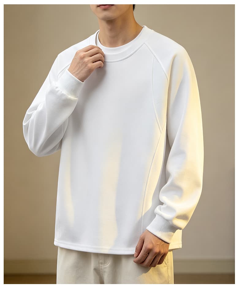 가을 겨울철 새로운 남성 후드티 후아 면 루즈핏 라운드 넥 단색 패션 트렌드 다용도 미니멀리즘 소년 후드티 상세 이미지 16