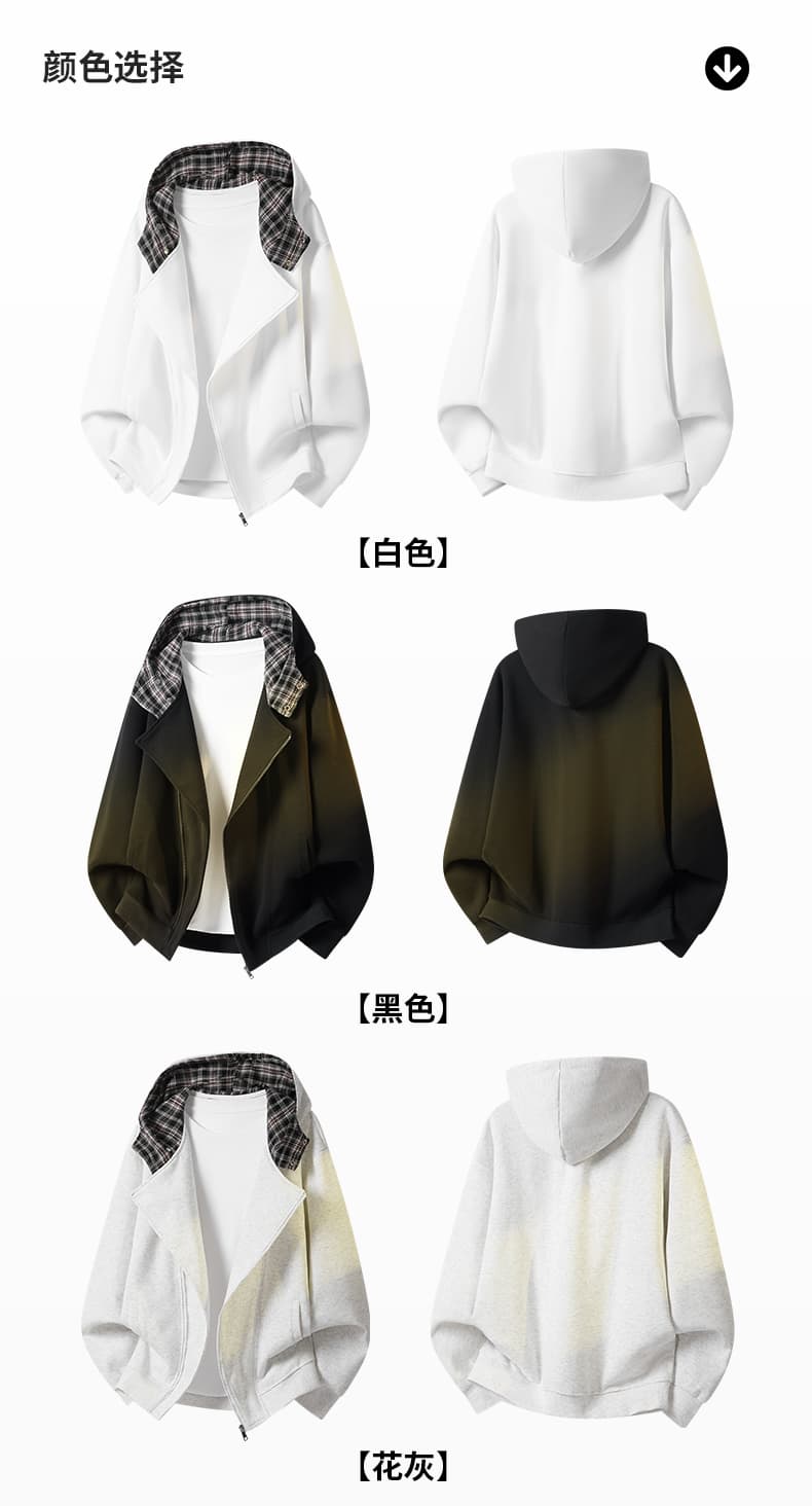 가을 겨울철 새로운 남성 후드티 후아 면 오픈 가디건 후드티 남자 배색 후드 재킷 패션 트렌드 다용도 재킷 상세 이미지 7
