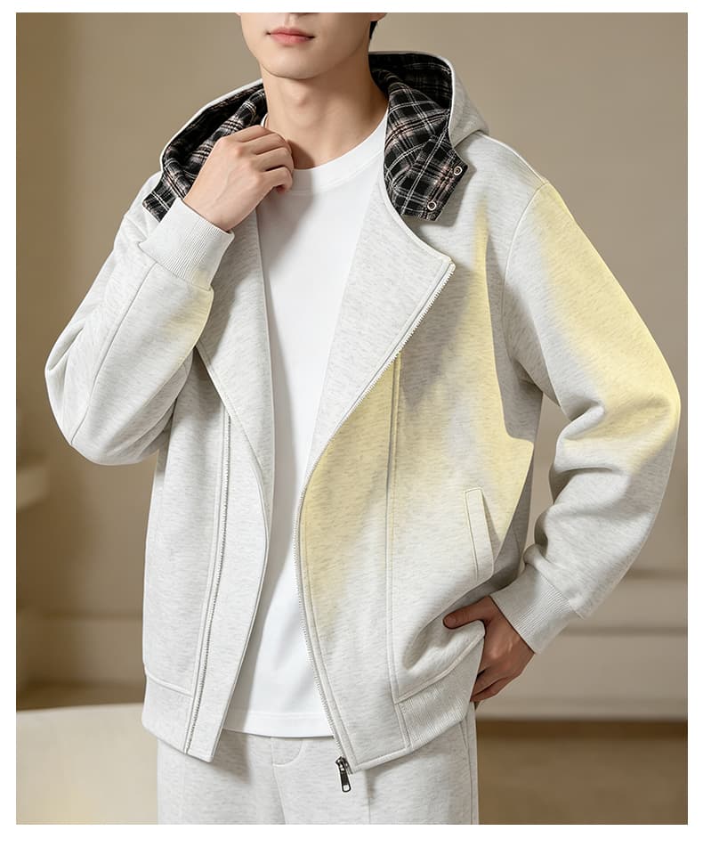 가을 겨울철 새로운 남성 후드티 후아 면 오픈 가디건 후드티 남자 배색 후드 재킷 패션 트렌드 다용도 재킷 상세 이미지 24