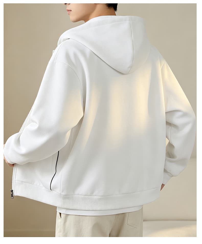 가을 겨울철 새로운 남성 후드티 후아 면 두 바 오픈 가디건 후드티 남자 배색 후드 재킷 남자 재킷 남자 상세 이미지 21