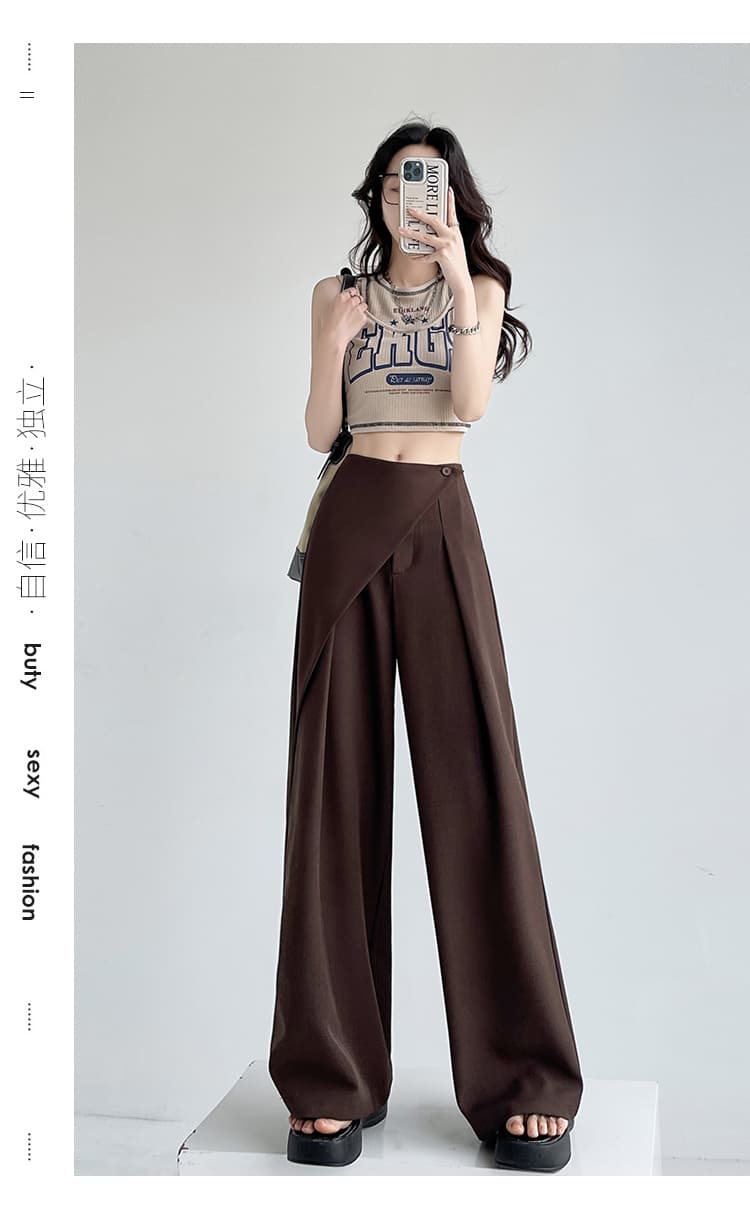 실사 오래된 돈 바람 방귀 커튼 정장 와이드 레깅스 바지 2026 가을 새로운 하이웨이스트 슬림해 보이는 캐주얼 스트레이트 바닥 청소 바지 상세 이미지 24