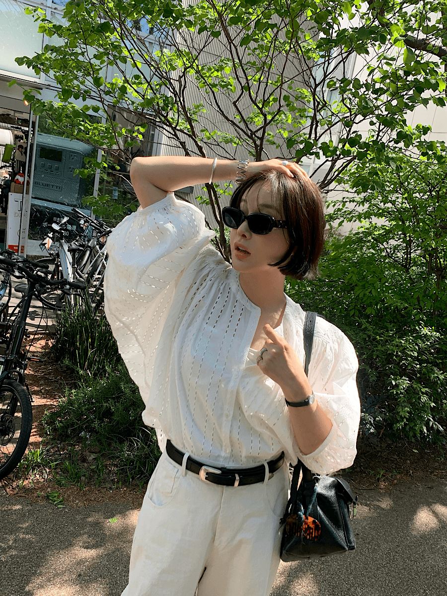 있음 밖으로 한국 스타일 패션 품격 다용도 실 빈 셔츠 여성 상세 이미지 21