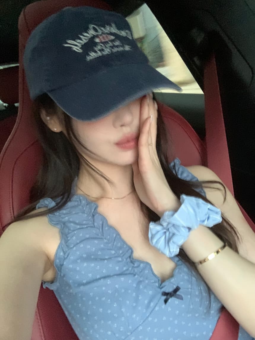 있음 밖으로 한국 스타일 밴딩 주름 V넥 민소매 조끼 슬립 상세 이미지 1