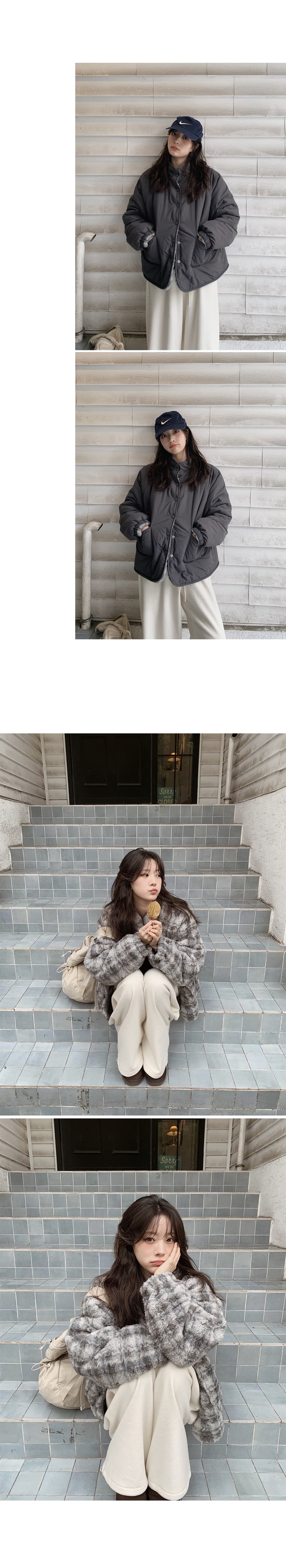 있음 밖으로 정가 한국 스타일 레트로 패턴 양털 양성 및 음성 양면 착용 양털 플리스 재킷 여성 상세 이미지 23
