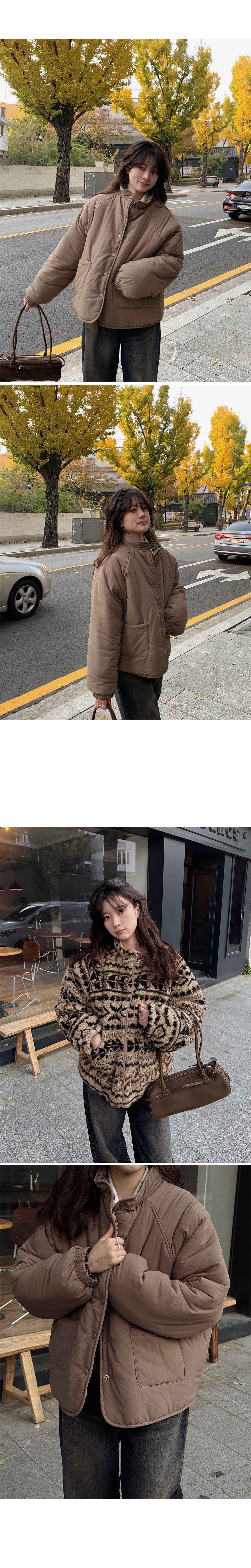 있음 밖으로 정가 한국 스타일 레트로 패턴 양털 양성 및 음성 양면 착용 양털 플리스 재킷 여성 상세 이미지 30
