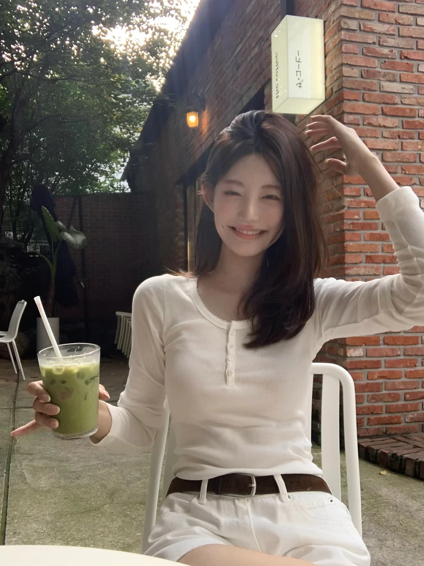 있음 밖으로 한국 스타일 다용도 반 개방 칼라 중국 북부 긴팔 티셔츠 여성 기초 디자인 센스 몸매 가꾸기 만나는 맨위 상세 이미지 16