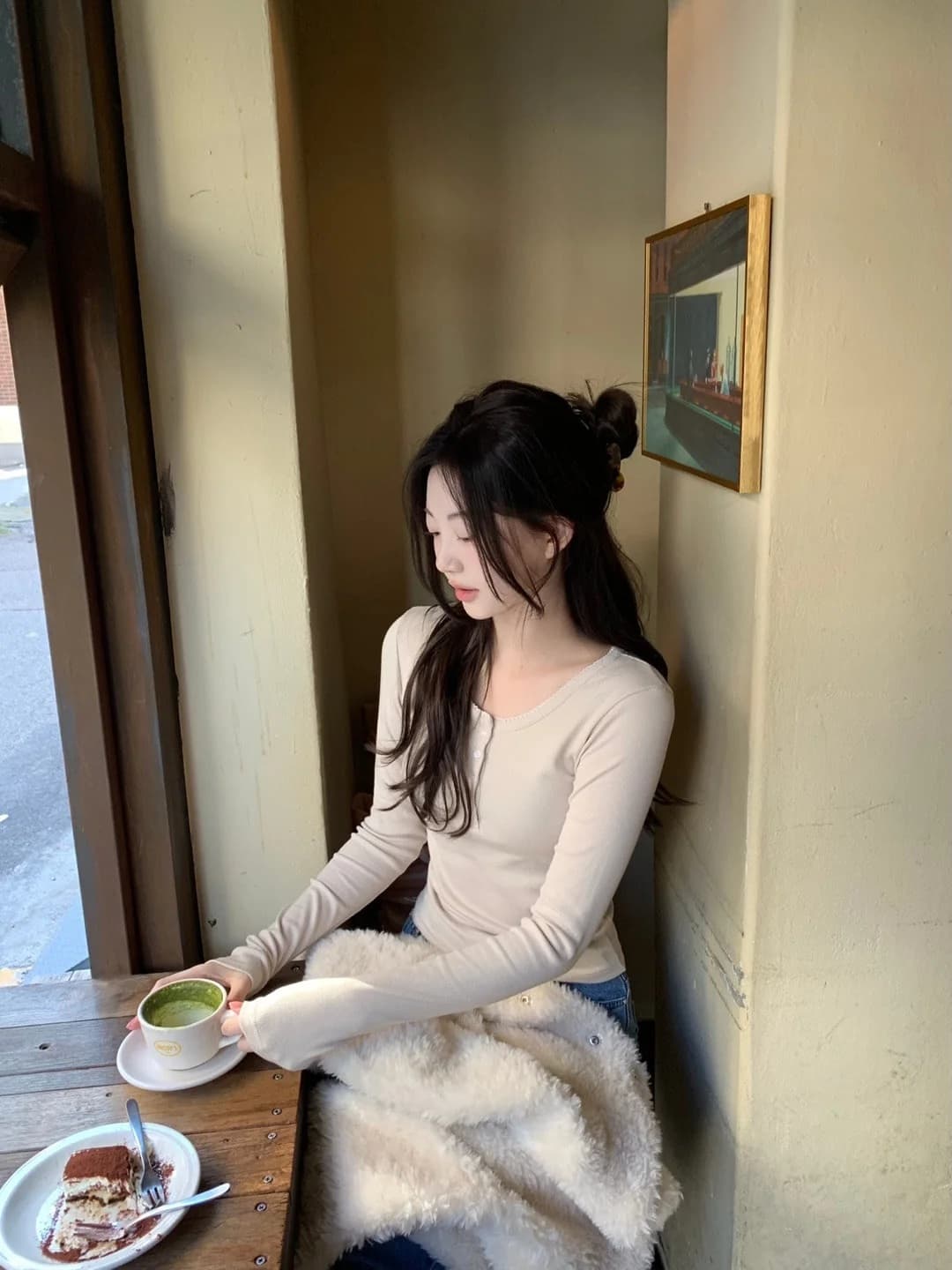 있음 밖으로 한국 스타일 다용도 반 개방 칼라 중국 북부 긴팔 티셔츠 여성 기초 디자인 센스 몸매 가꾸기 만나는 맨위 상세 이미지 67