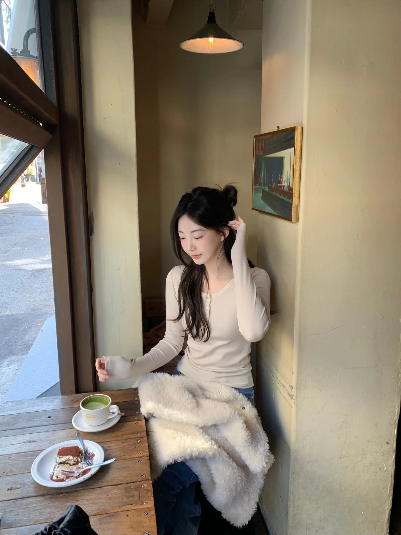 있음 밖으로 한국 스타일 다용도 반 개방 칼라 중국 북부 긴팔 티셔츠 여성 기초 디자인 센스 몸매 가꾸기 만나는 맨위 상세 이미지 69