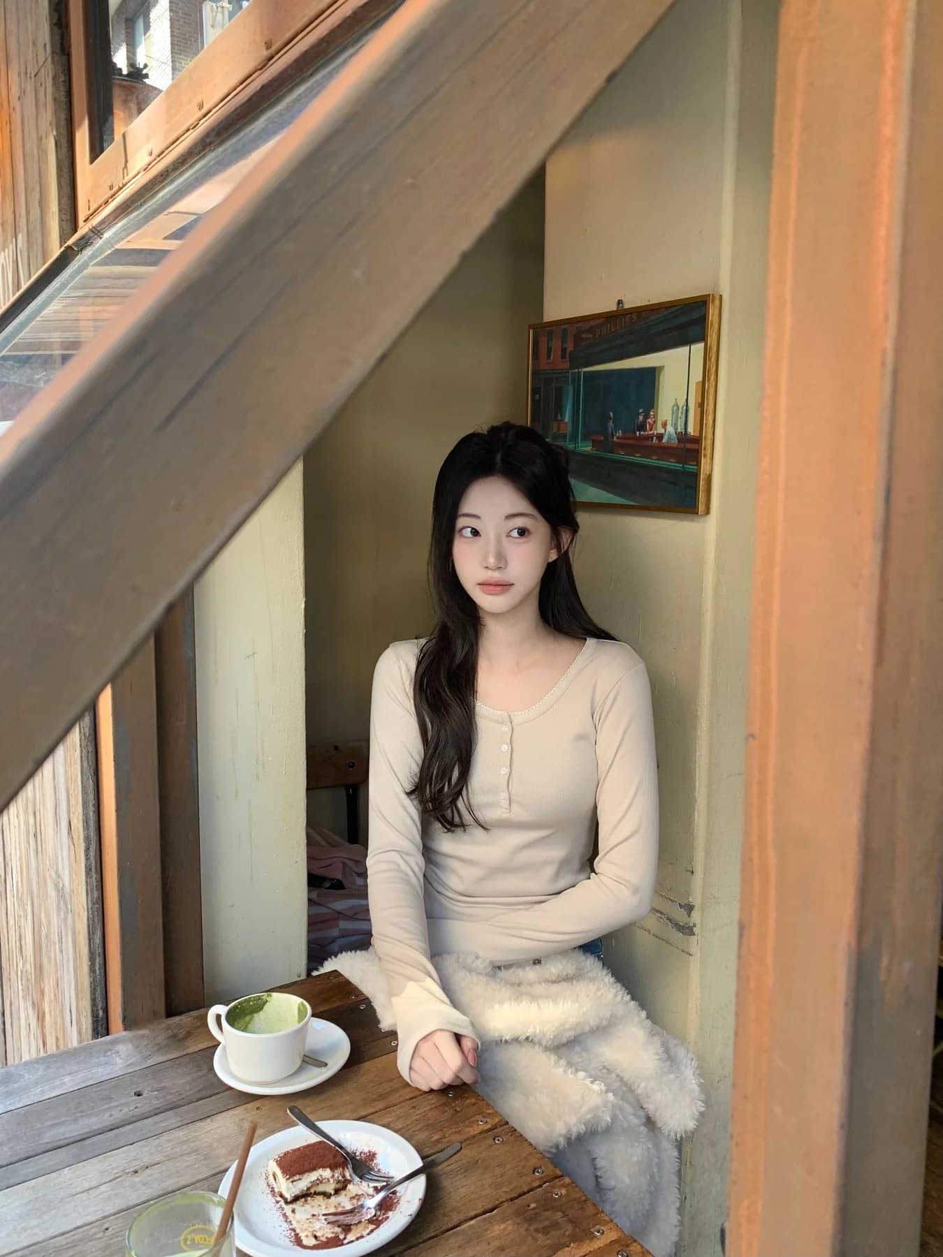 있음 밖으로 한국 스타일 다용도 반 개방 칼라 중국 북부 긴팔 티셔츠 여성 기초 디자인 센스 몸매 가꾸기 만나는 맨위 상세 이미지 75