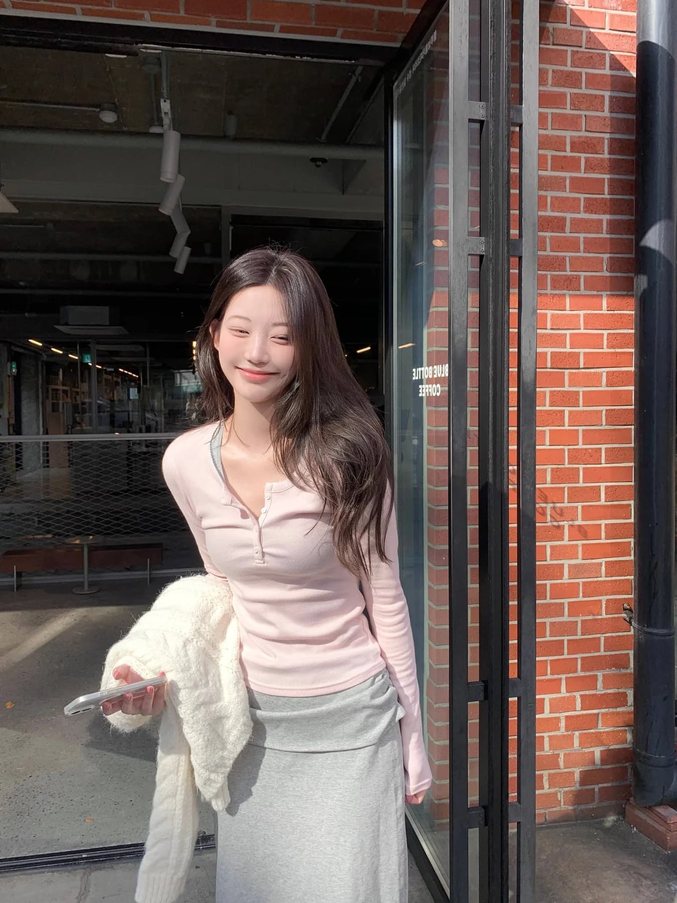 있음 밖으로 한국 스타일 다용도 반 개방 칼라 중국 북부 긴팔 티셔츠 여성 기초 디자인 센스 몸매 가꾸기 만나는 맨위 상세 이미지 99