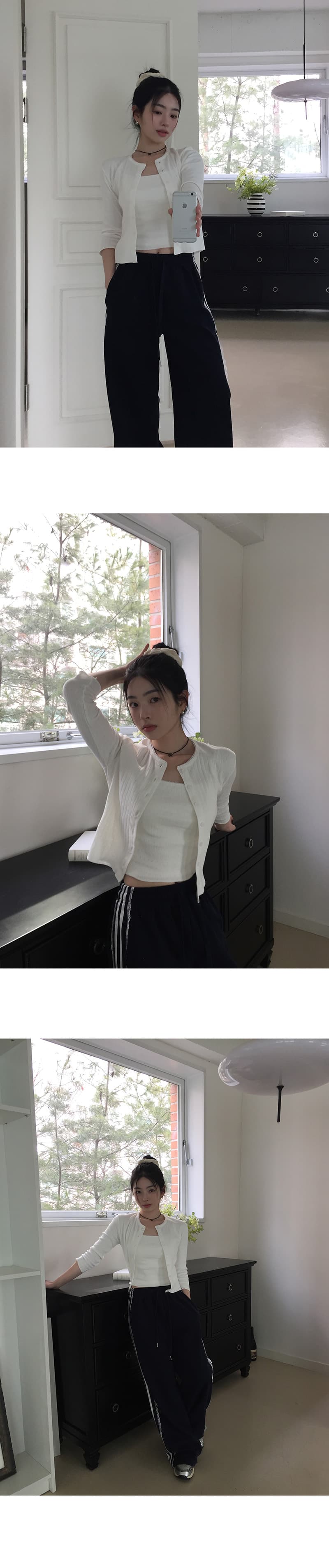 있음 밖으로 한국 스타일 다용도 슬림해 보이는 허리밴드 레이스 레이스 패치워크 캐주얼 바지 웨이 바지 긴 바지 상세 이미지 4