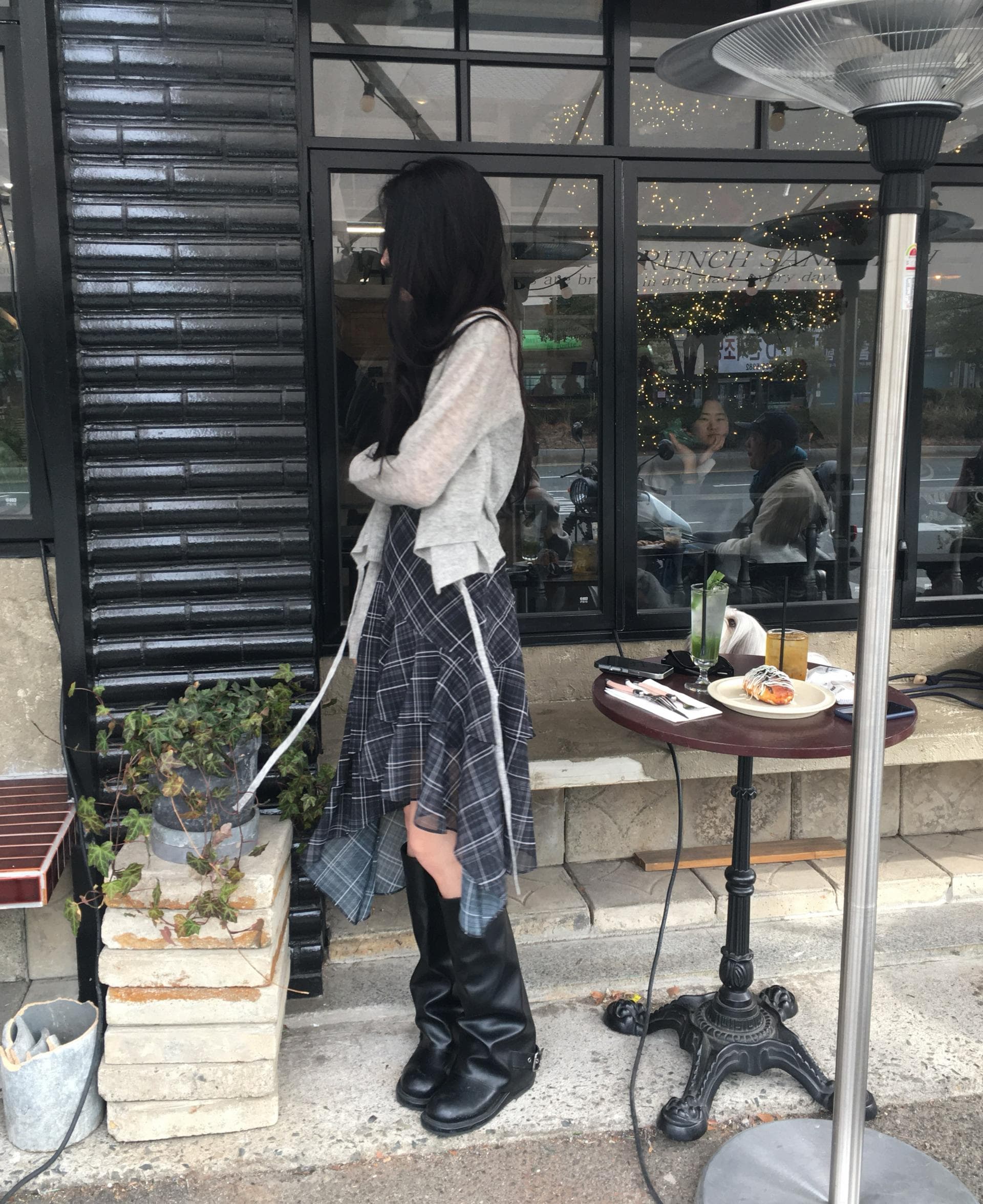 있음 선적 한국 스타일 다용도 체크무늬 불규칙 슬립 드레스 여성 상세 이미지 36
