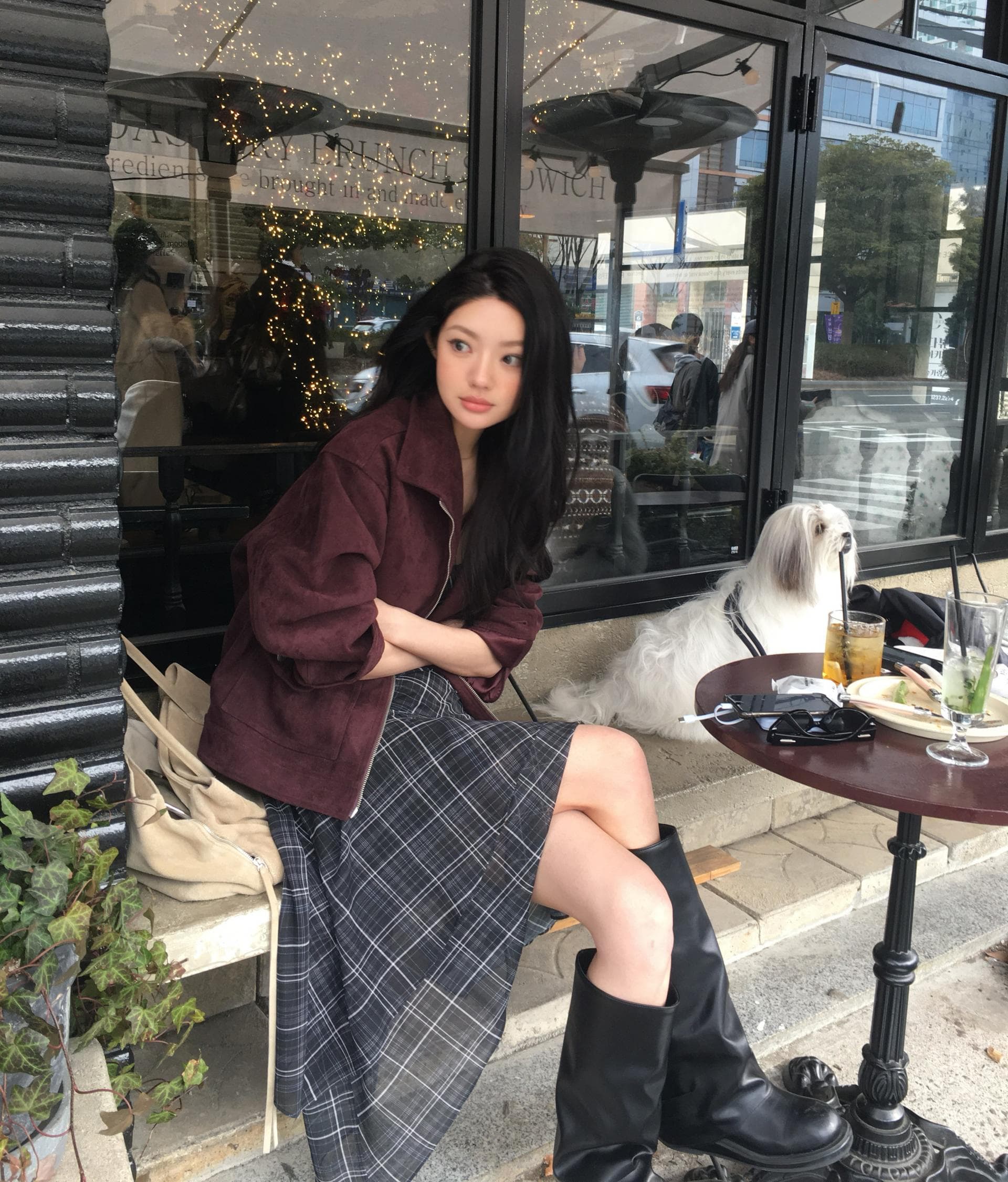 있음 선적 한국 스타일 다용도 체크무늬 불규칙 슬립 드레스 여성 상세 이미지 44
