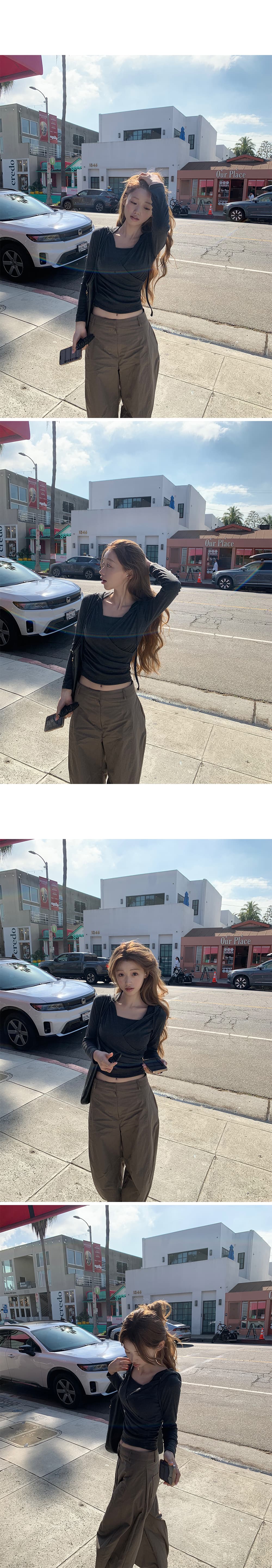 있음 밖으로 한국 스타일 다용도 니트 캐미솔 주름 후드 맨위 투피스 세트 상세 이미지 16
