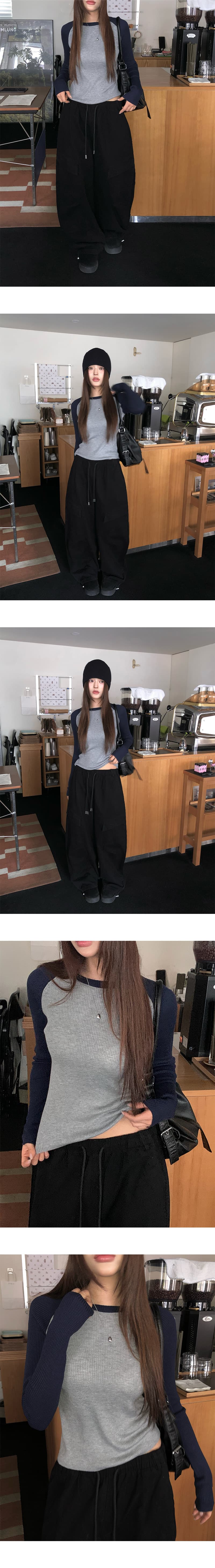 있음 밖으로 한국 스타일 패션 다용도 몸매 가꾸기 슬림해 보이는 라운드 넥 배색 삽입 어깨 소매 구덩이 기사 니트 스웨터 상세 이미지 3