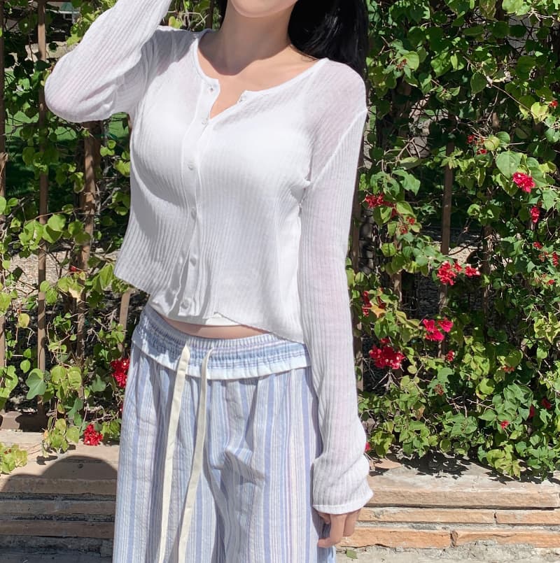 있음 밖으로 한국 스타일 느긋한 바람 소녀 스트라이프 허리밴드 캐주얼 통기성 얇은 스타일 바닥 청소 와이드 레그 팬츠 긴 바지 상세 이미지 14