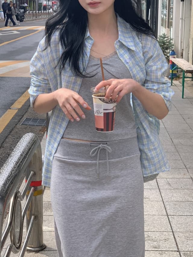있음 선적 한 부서 작은 청신 배색 체크무늬 폴로 칼라 얇은 스타일 자외선 차단 셔츠 POLO 칼라 긴팔 셔츠 상세 이미지 33