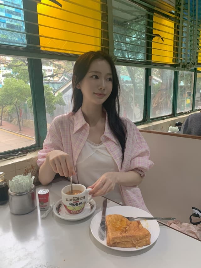 있음 선적 한 부서 작은 청신 배색 체크무늬 폴로 칼라 얇은 스타일 자외선 차단 셔츠 POLO 칼라 긴팔 셔츠 상세 이미지 86