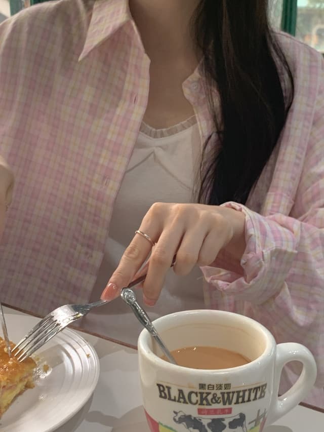 있음 선적 한 부서 작은 청신 배색 체크무늬 폴로 칼라 얇은 스타일 자외선 차단 셔츠 POLO 칼라 긴팔 셔츠 상세 이미지 105