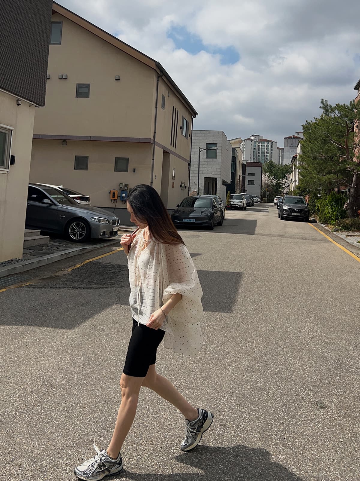 있음 밖으로 한국 스타일 여름 외국 가스 도트 무늬 쉬폰 블라우스 자외선 차단 셔츠 여성 상세 이미지 14
