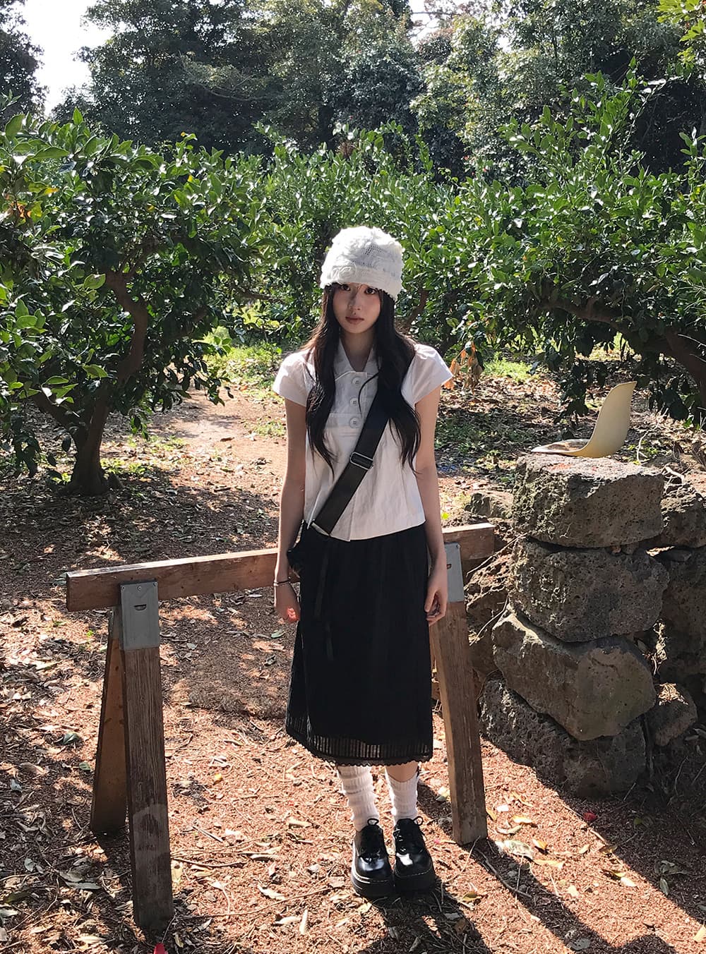 있음 밖으로 원본 한 부서 다용도 레트로 반팔 셔츠 여성 여름 인형 셔츠 맨위 상세 이미지 17