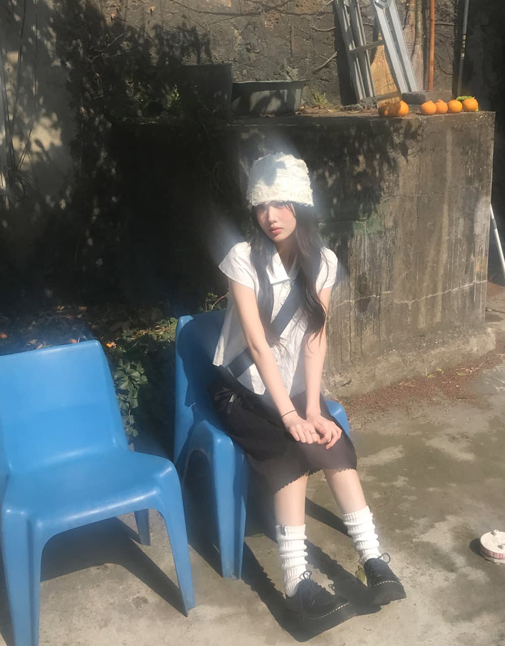 있음 밖으로 원본 한 부서 다용도 레트로 반팔 셔츠 여성 여름 인형 셔츠 맨위 상세 이미지 18