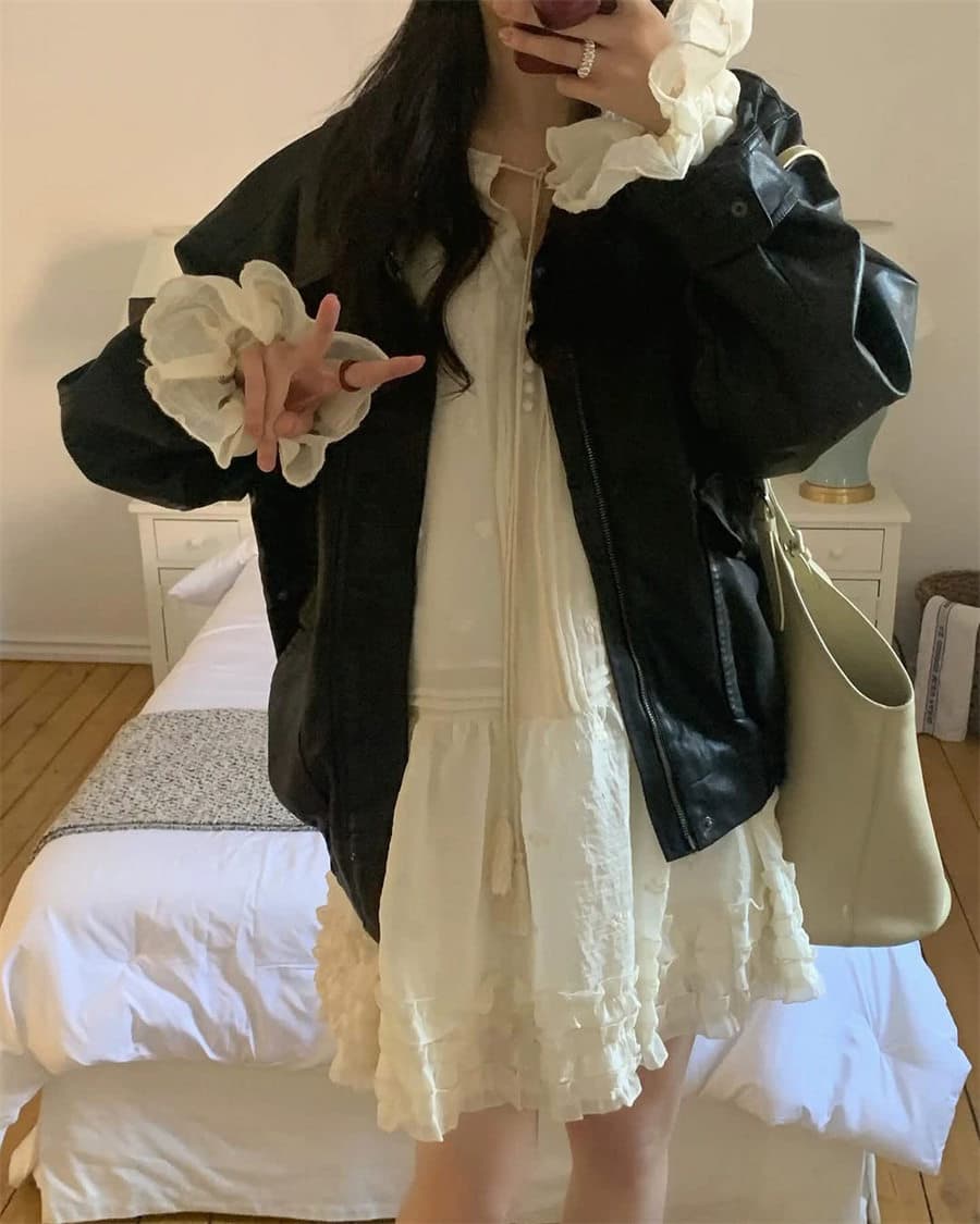 하나 달콤한 복숭아 톰 글 래 몽골 도로 자수 벌룬 소매 분위기 센스 착용 가져 가라. 드레스 여성 상세 이미지 19