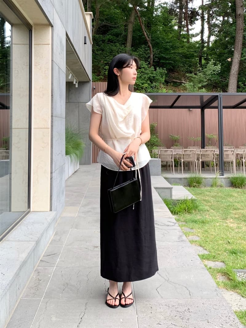 한국 스타일 여름 신제품 이중층 페이크 레이어드 레이스업 반팔 셔츠 여성 상세 이미지 14