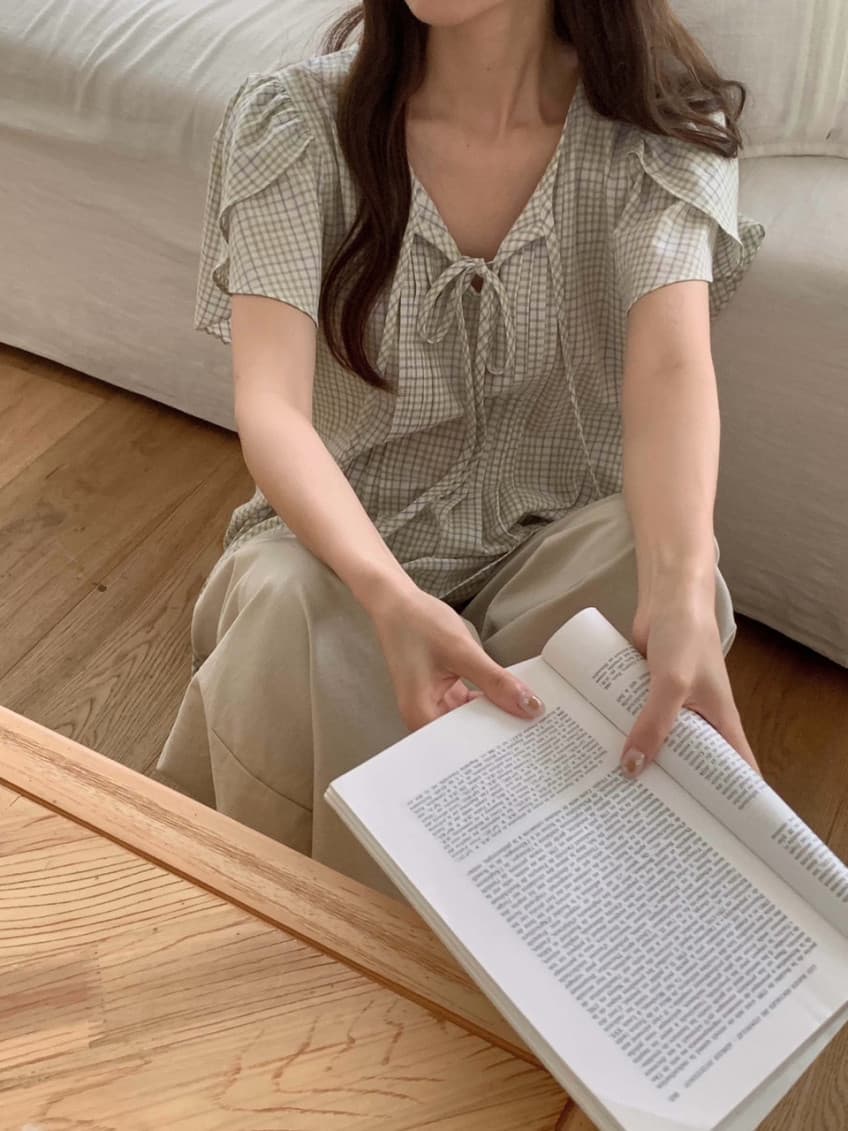 한국 스타일 여름 새로운 디자인 센스 연령 감소 레이스업 인형 셔츠 맨위 여성 상세 이미지 18