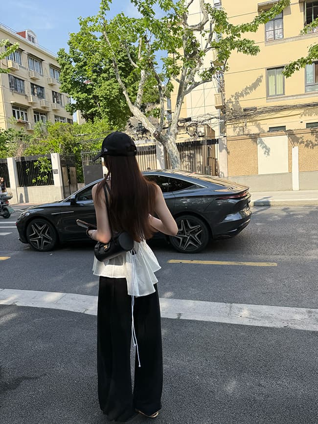 무료 호흡 바지 요가 가면 뒤집다 측면 디자인 부드러운 다시 우는 소리 다시 부담하지 마세요. 도루 도루 랜턴 니트 바지 상세 이미지 20