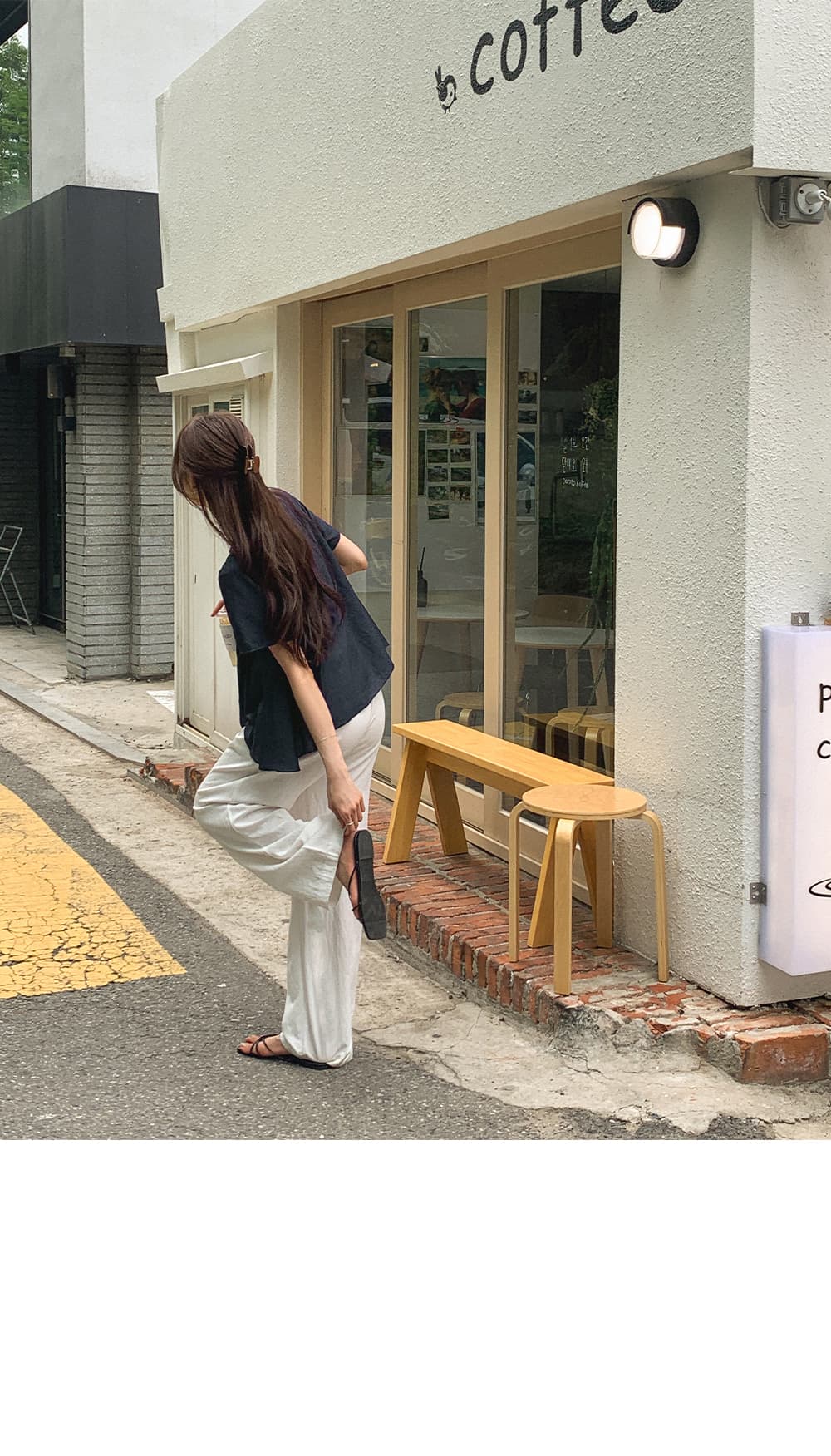 있음 밖으로 한 부서 여름 작은 셔츠 3 차원 탑 그램 Pleat 플리츠 라운드 넥 맨위 여성 상세 이미지 32