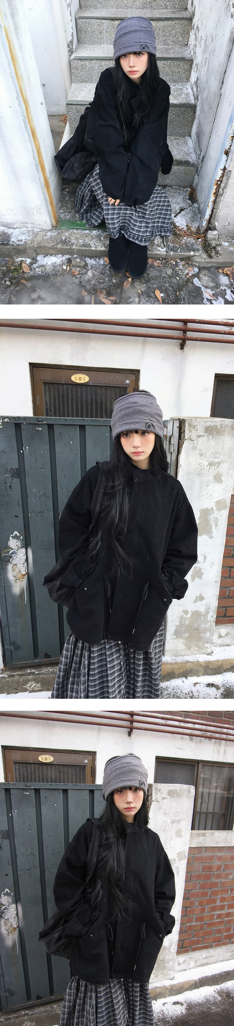 있음 밖으로 한국 스타일 대 프로필 모양 차가운 ~ 중 루즈핏 느슨함 센스 스탠드 칼라 캐주얼 재킷 재킷 여성 상세 이미지 5