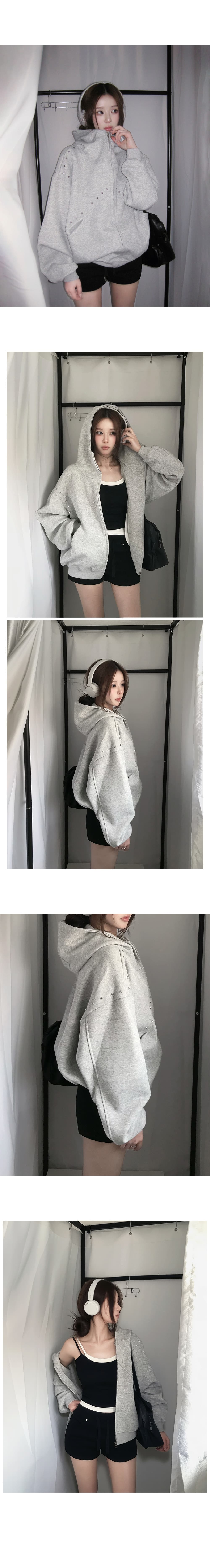 한 부서 아메리칸 다용도 두꺼운 패치워크 버드 나무 못 후드 지퍼 후드티 재킷 여성 상세 이미지 4