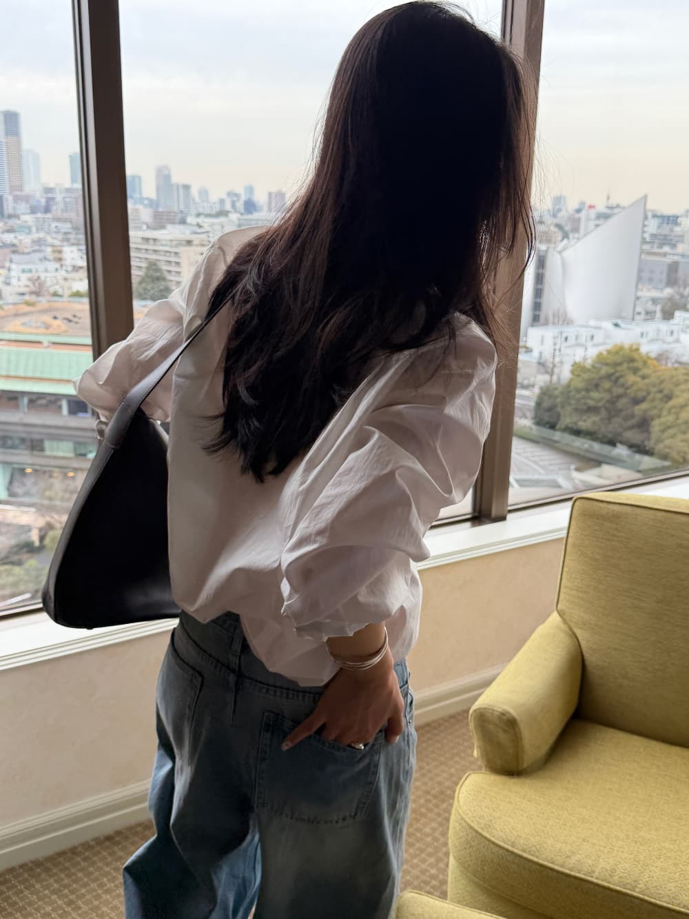 한국 스타일 절개 디자인 센스 등고선 워싱 블루 청바지 여성 상세 이미지 16