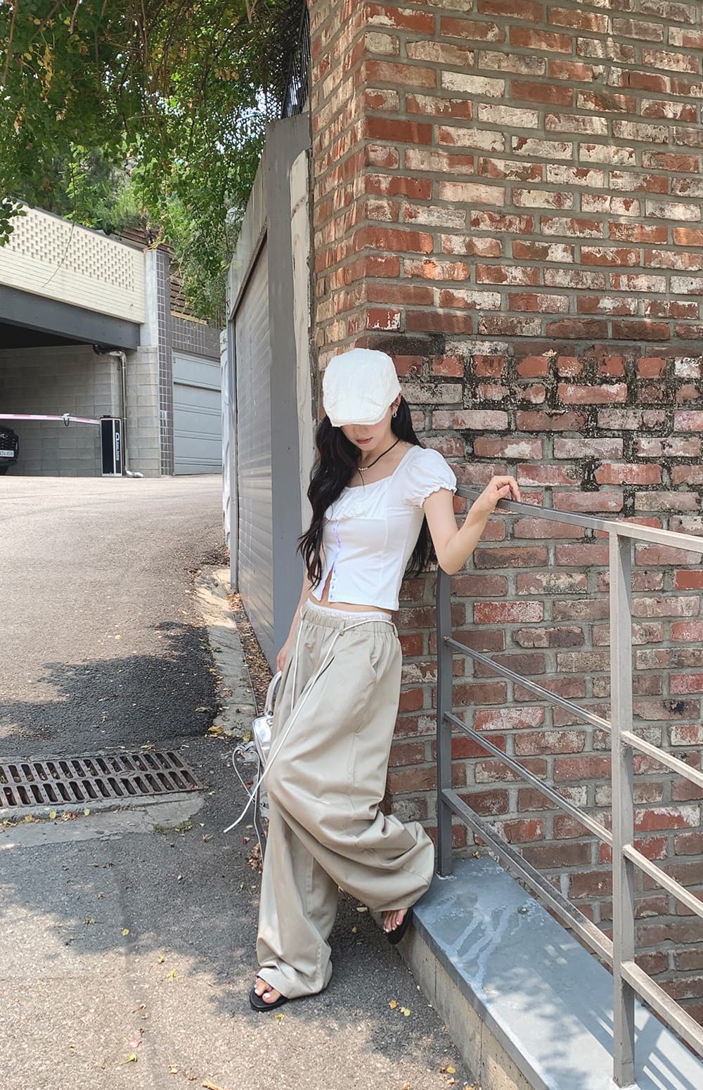 있음 밖으로 다용도 품격 레이스 조각 하이웨이스트 펌프 로프 와이드 레그 팬츠 다용도 루즈핏 슬림해 보이는 캐주얼 바지 상세 이미지 21