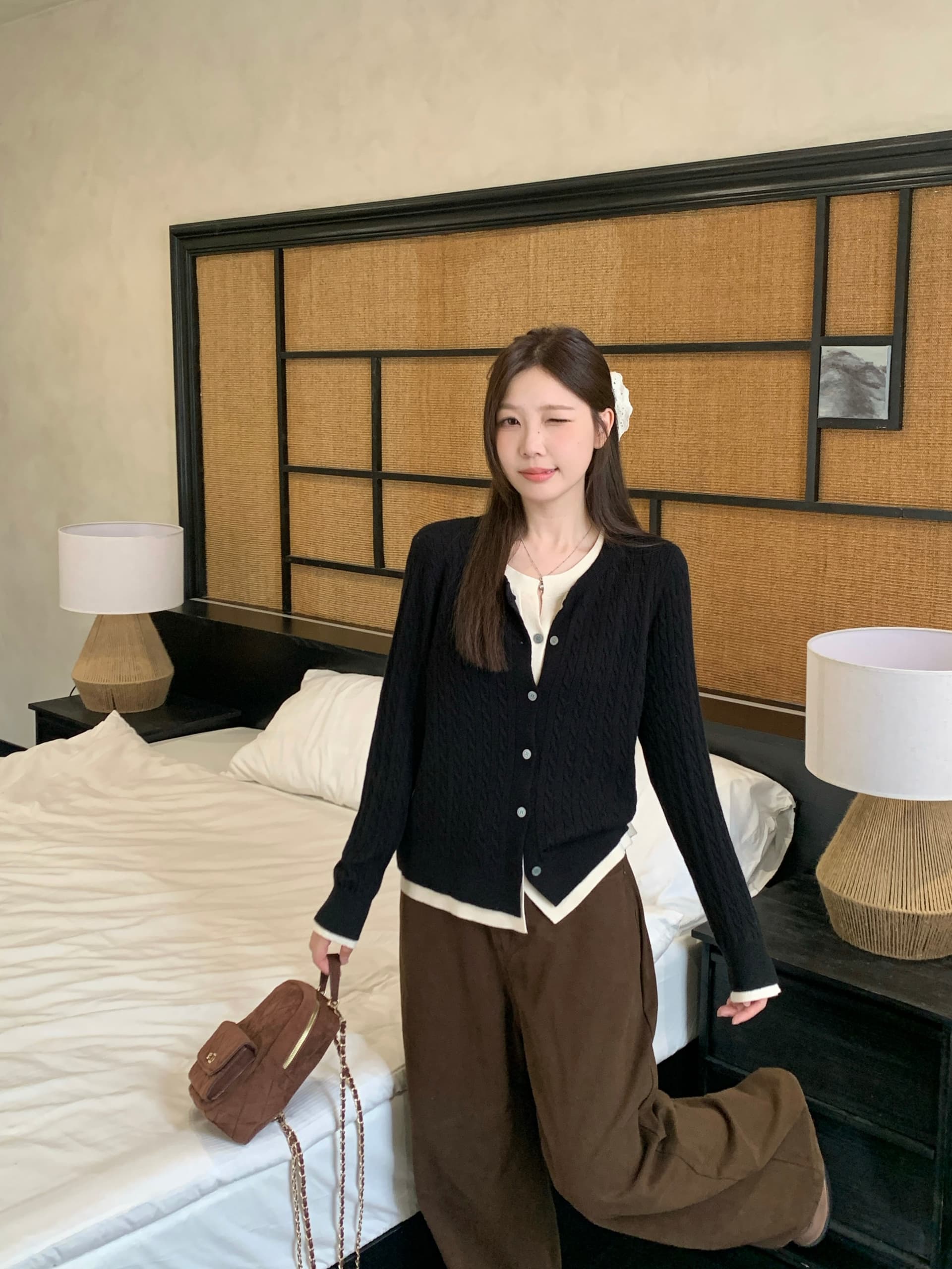 실사 2026 봄 드레스 새로운 지방 mm 빅 사이즈 여성 한 부서 페이크 레이어드 긴팔 니트 스웨터 디자인 센스 스웨터 맨위 상세 이미지 10