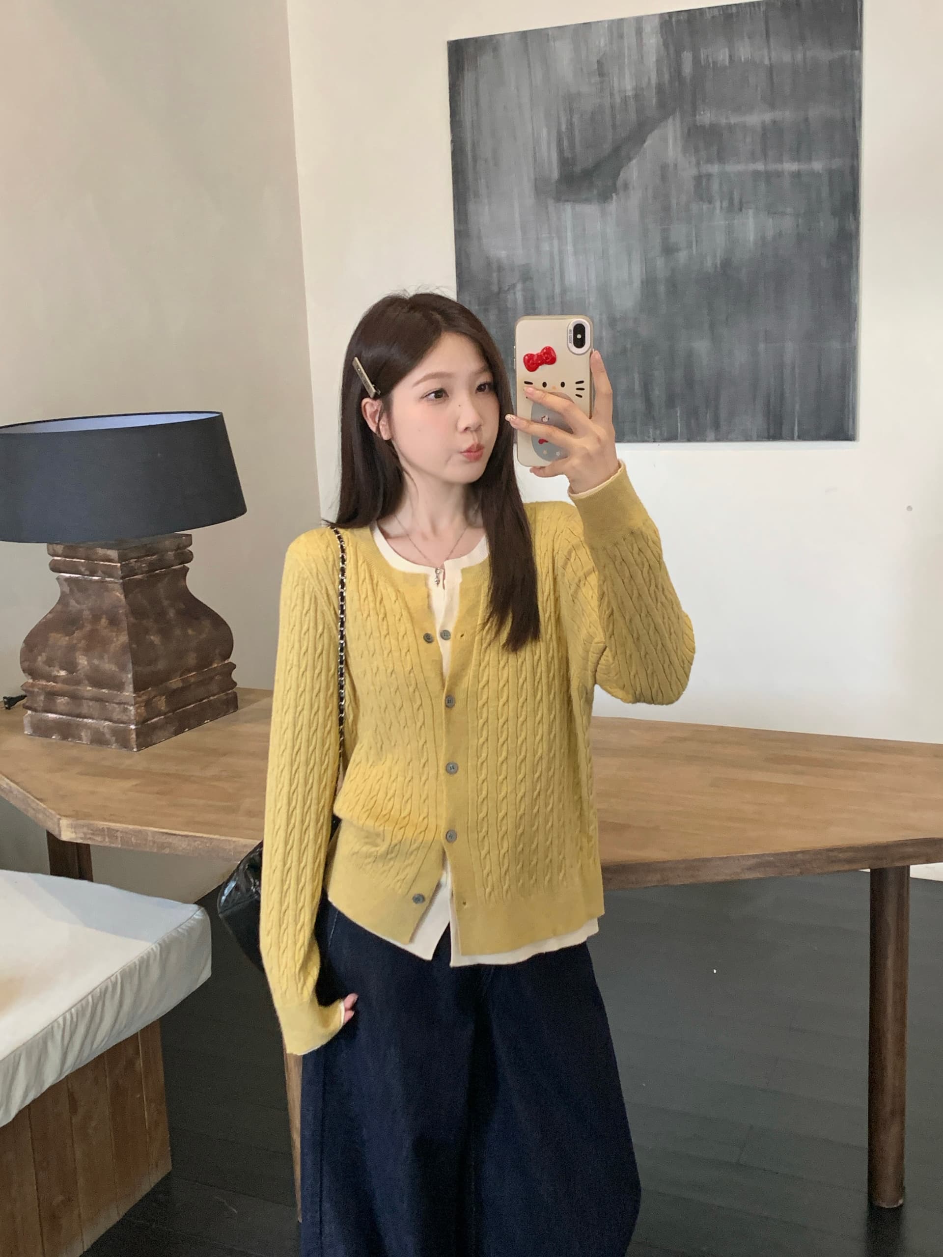 실사 2026 봄 드레스 새로운 지방 mm 빅 사이즈 여성 한 부서 페이크 레이어드 긴팔 니트 스웨터 디자인 센스 스웨터 맨위 상세 이미지 18