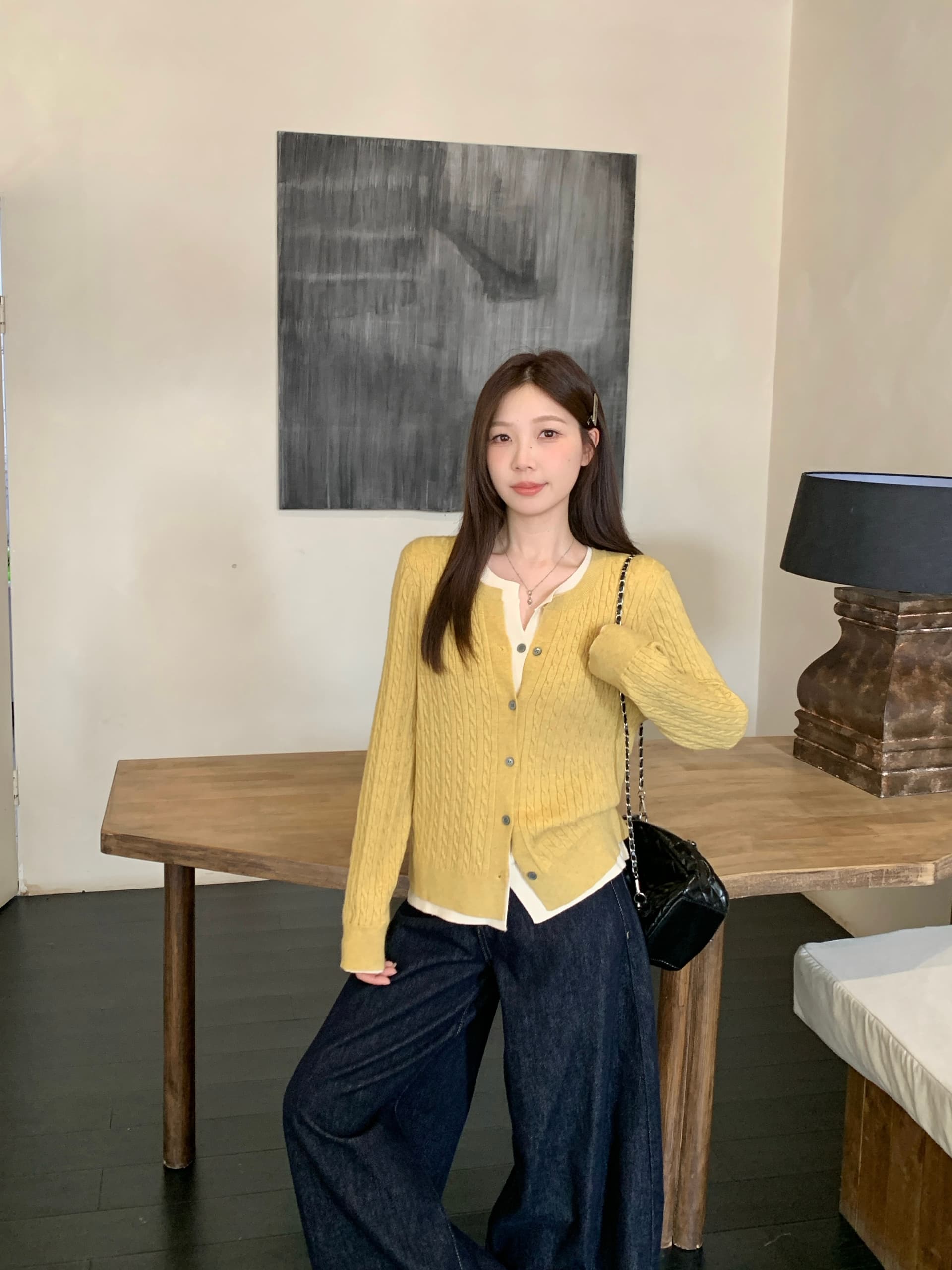 실사 2026 봄 드레스 새로운 지방 mm 빅 사이즈 여성 한 부서 페이크 레이어드 긴팔 니트 스웨터 디자인 센스 스웨터 맨위 상세 이미지 21