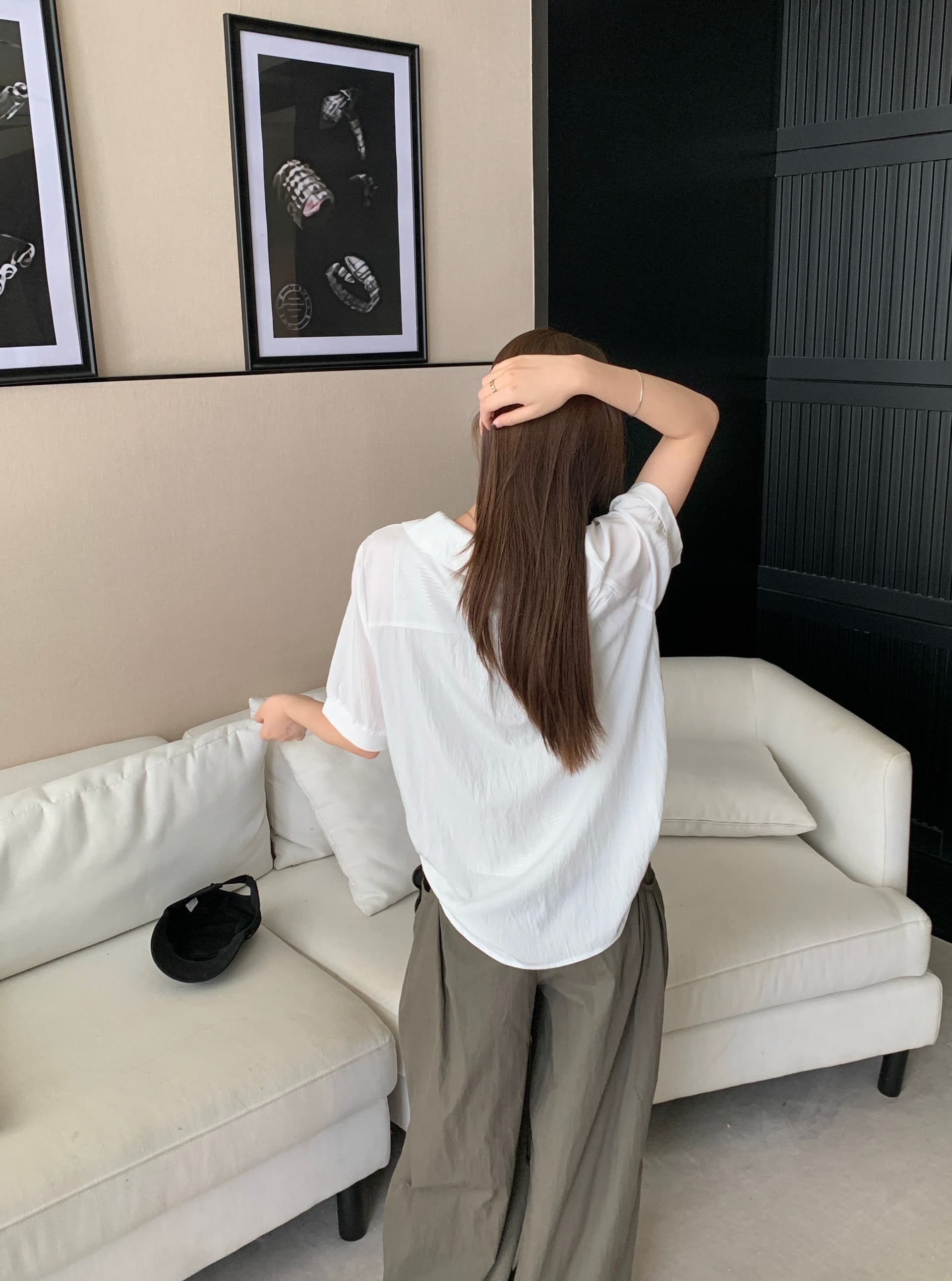 실사 2026 여름 새로운 지방 mm 주첸 두 조각 스트라이프 조끼 반팔 셔츠 디자인 센스 불규칙 맨위 상세 이미지 15