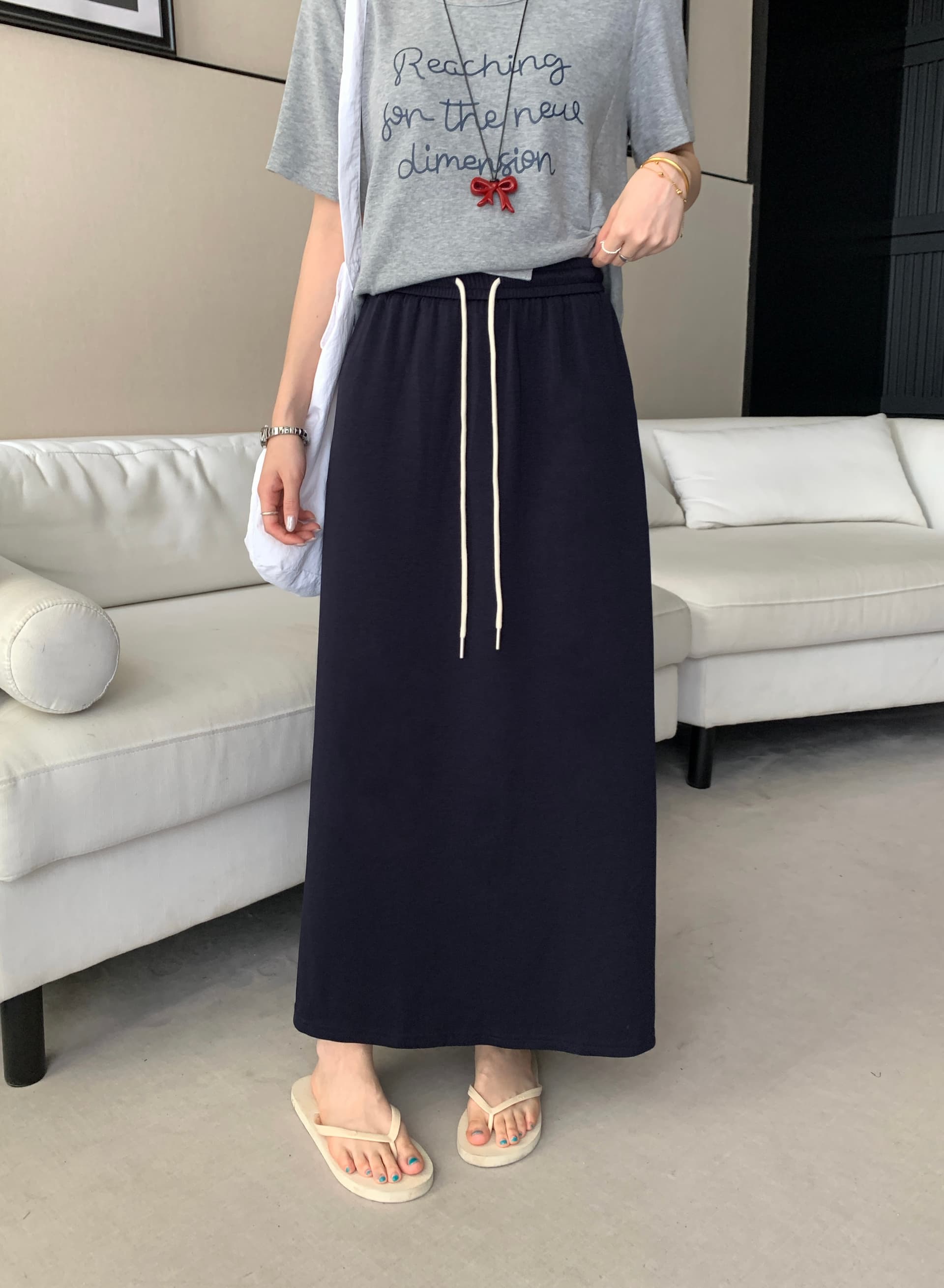 실사 2026 여름 드레스 새로운 지방 mm 빅 사이즈 핀치 Pleat 프린트 반팔 맨위 허리밴드 반신 스커트 연령 감소 세트 상세 이미지 18