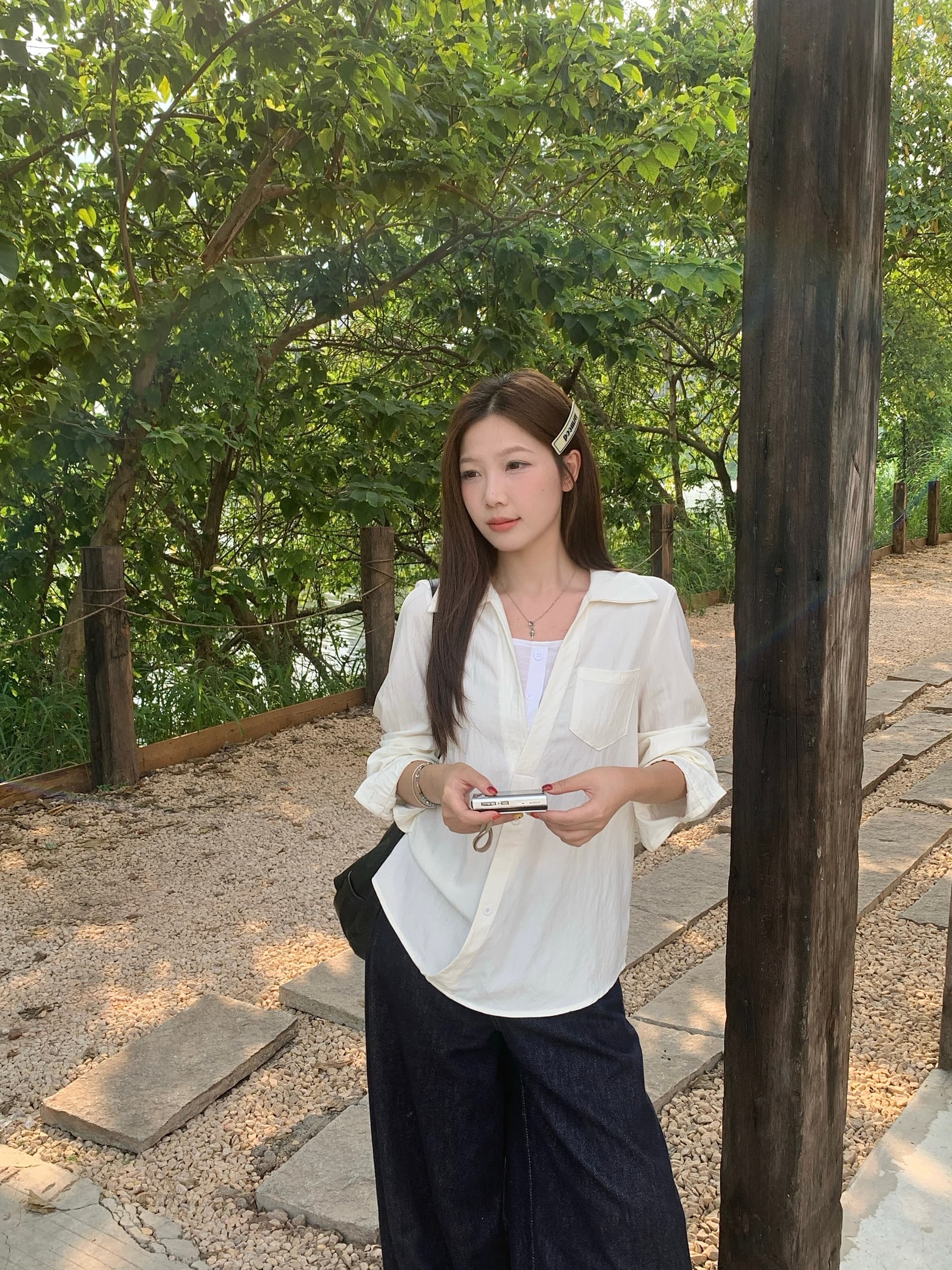 실사 2026 가을 새로운 지방 mm 빅 사이즈 여성 패치워크 페이크 레이어드 긴팔 셔츠 프랑스식 출퇴근 다용도 맨위 상세 이미지 22