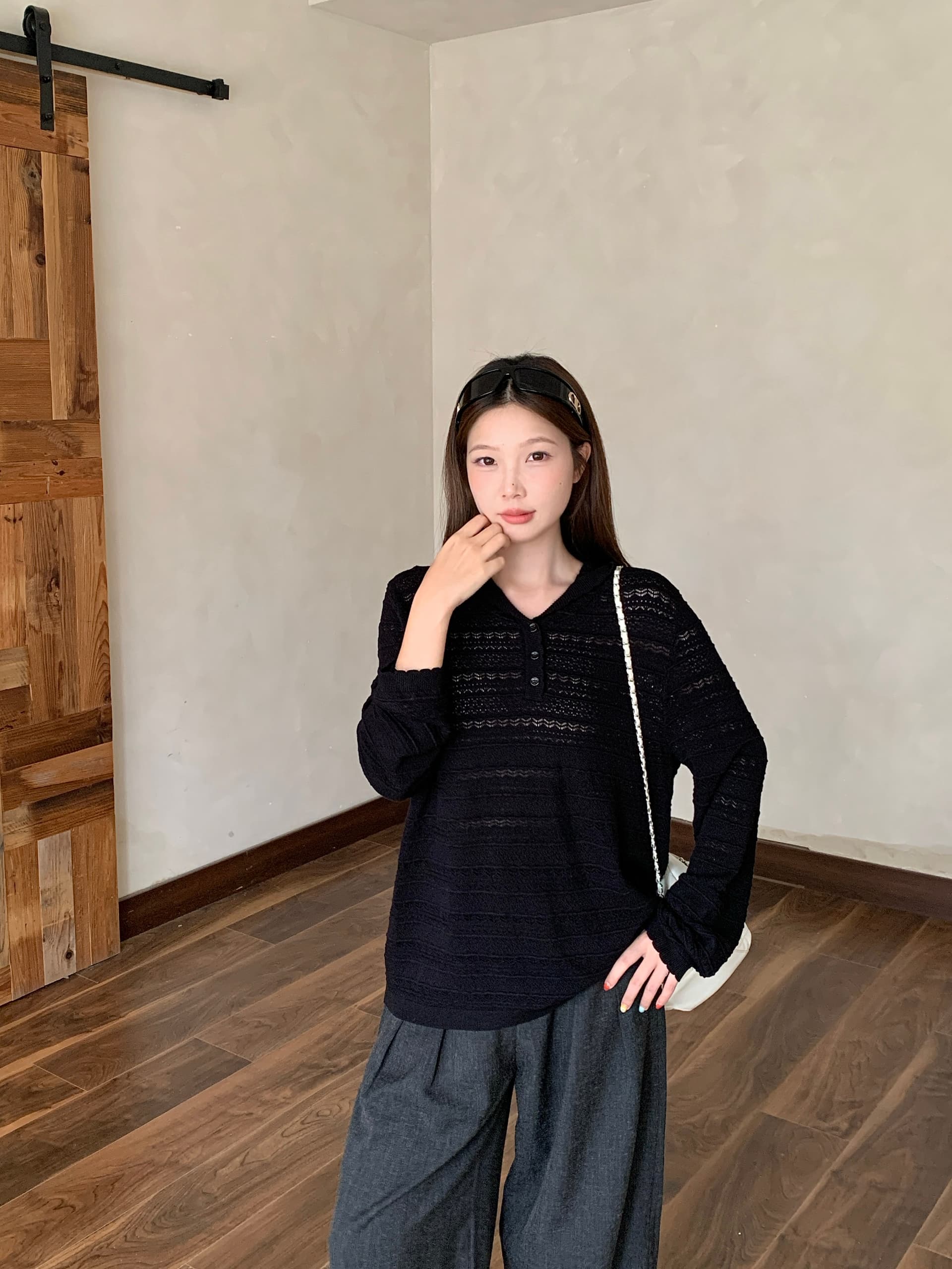 실사 2026 가을 의상 새로운 지방 mm 빅 사이즈 홀로우 아웃 후드 긴팔 니트 스웨터 느슨함 센스 루즈핏 인사이드 가져 가라. 스웨터 상세 이미지 29