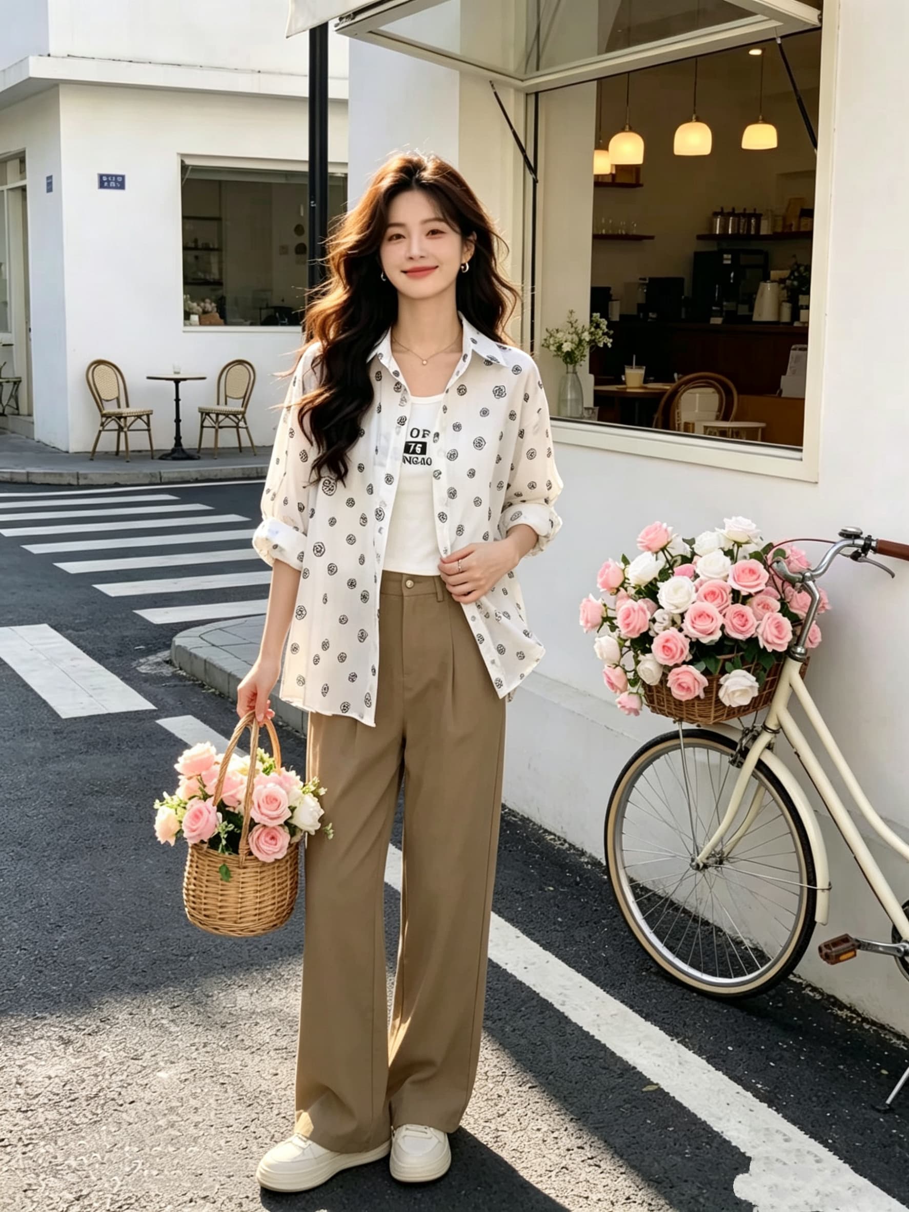 한국 스타일 여름 셔츠 캐주얼 루즈핏 패션 작은 청신 셔츠 하라주쿠 스타일 미니멀리즘 자외선 차단 의류 여성 재킷