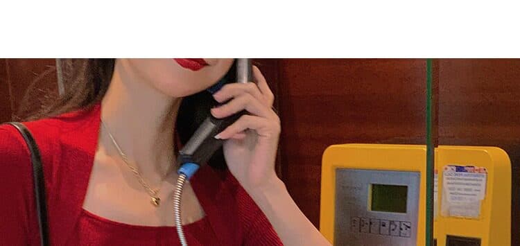 프랑스식 레트로 빨간색 광장 칼라 얼음 실크 니트 티셔츠 여성 여름 디자인 센스 Chic 몸매 가꾸기 이슬 쇄골 반팔 맨위 상세 이미지 38
