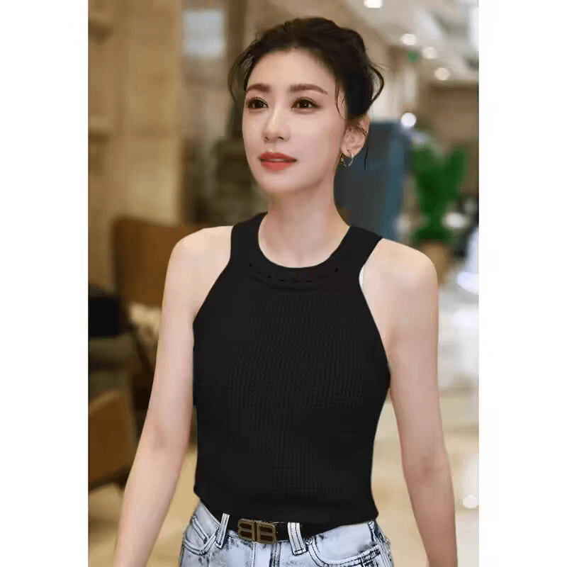 검정색 POLO 셔츠 니트 반팔 티셔츠 여성 여름 새로운 자이언트 잘 생긴 고급 센스 작은 대중 고유 한 Chic 맨위 상세 이미지 7