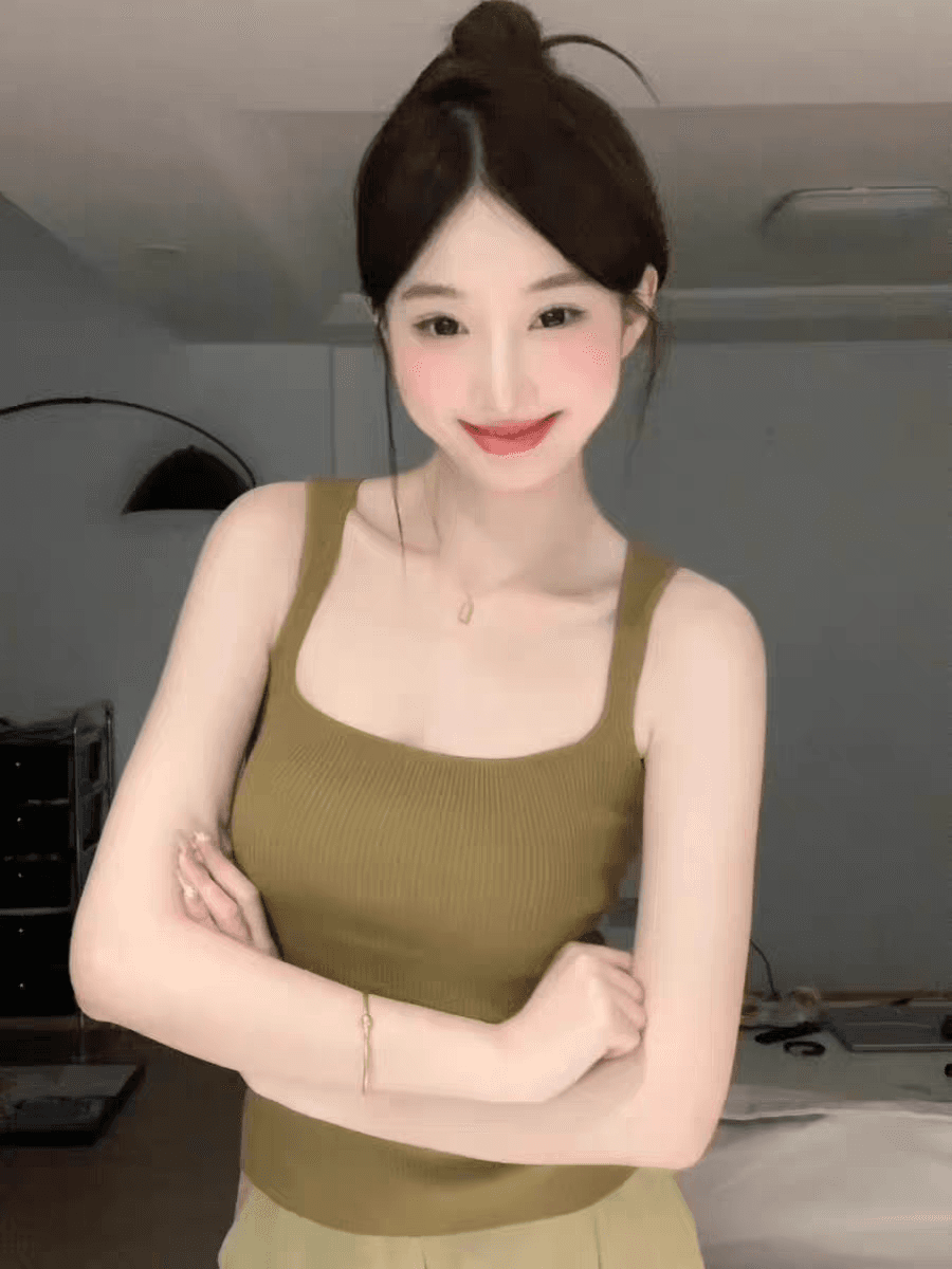 핫걸 보라색 광장 칼라 니트 캐미솔 여름 외출용 2026 새로운 어깨 인사이드 가져 가라. 민소매 작은 맨위 상세 이미지 7