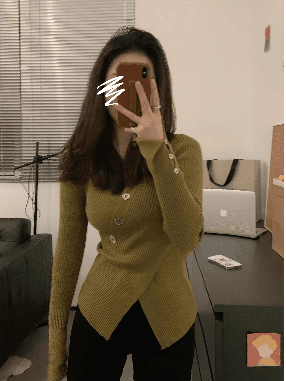 불규칙 디자인 센스 스웨터 인사이드 가져 가라. 기본 셔츠 여성 가을 겨울 고급 센스 몸매 가꾸기 슬림해 보이는 겨울 의류 니트 스웨터 맨위 이미지 4